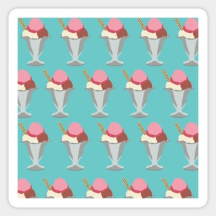 Cute Pastel Summertime Ice Cream Sundae Pattern Sticker